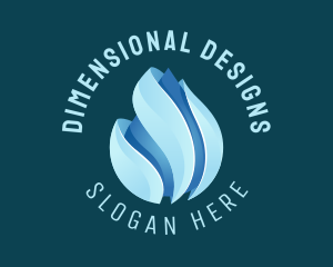 3D Water Droplet Beverage  logo design