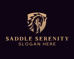 Gold Stallion Horse Shield logo