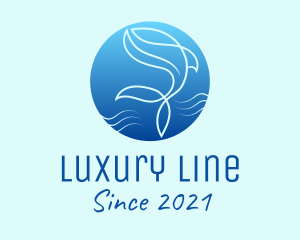 Marine Whale Line Art logo design