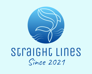 Marine Whale Line Art logo design