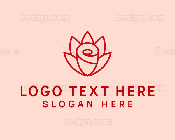 Red Rose Flower Logo