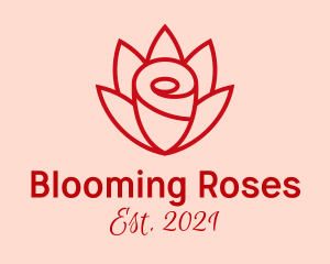 Red Rose Bloom logo design