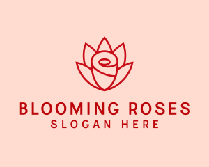 Red Rose Flower logo design