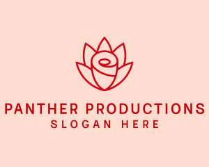 Red Rose Flower logo design