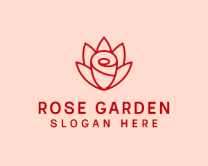 Red Rose Flower logo design