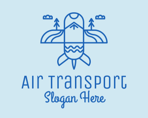 Blue Airplane Scenic  logo design