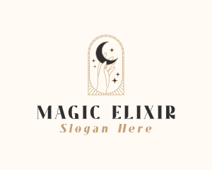 Magical Moon Hand logo design