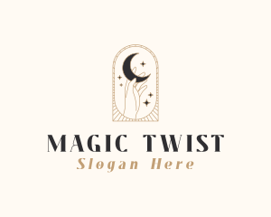 Magical Moon Hand logo design