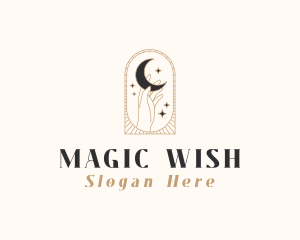 Magical Moon Hand logo design