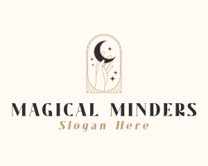 Magical Moon Hand logo design