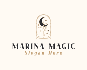 Magical Moon Hand logo design