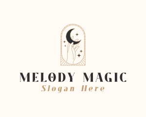 Magical Moon Hand logo design