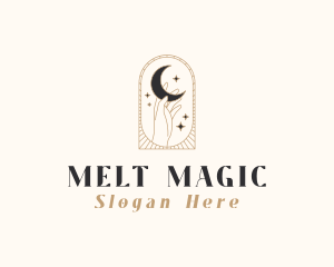 Magical Moon Hand logo design