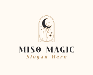 Magical Moon Hand logo design