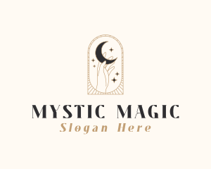 Magical Moon Hand logo design