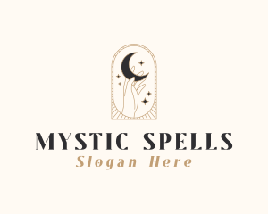 Magical Moon Hand logo design