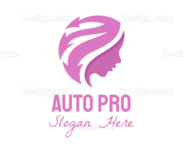 Pink Feminine Profile Logo