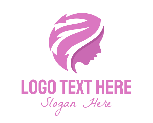 Pink Hair logo example 2