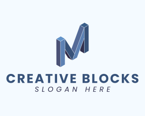 Building Blocks Letter M logo