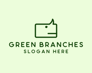 Green Rhino Chat logo design