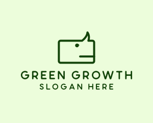 Green Rhino Chat logo design