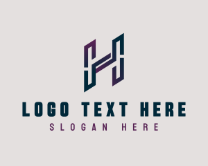 Diagonal Slant Letter H logo