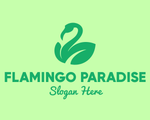 Nature Flamingo Leaf logo