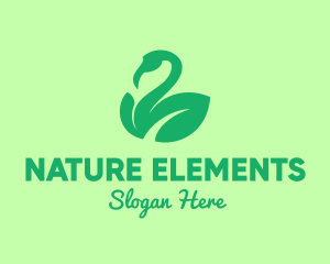 Nature Flamingo Leaf logo design