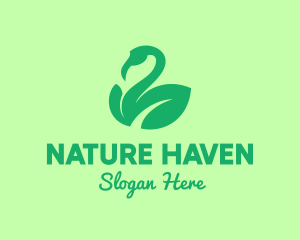 Nature Flamingo Leaf logo design