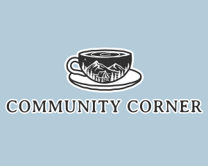 Outdoor Mountain Campsite Cafe  logo design