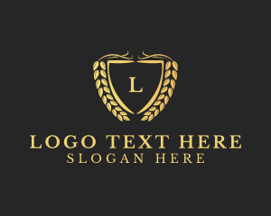 Elegant Shield Wreath Lettermark logo