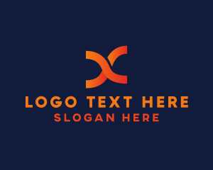 Modern Business Letter X logo