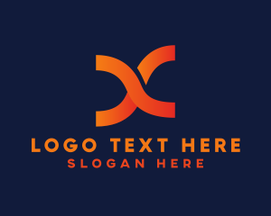 Modern Business Letter X logo