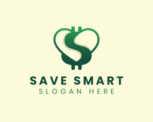 Dollar Heart Savings logo design