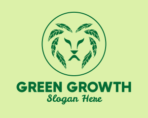 Green Leaf Lion  logo design