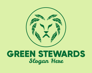 Green Leaf Lion  logo design