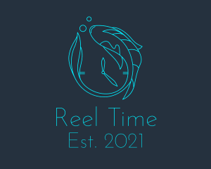 Blue Fish Time  logo design