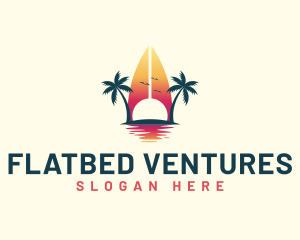 Surfing Resort Beach logo design