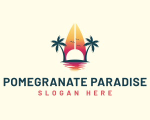 Surfing Resort Beach logo design