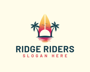 Surfing Resort Beach logo design