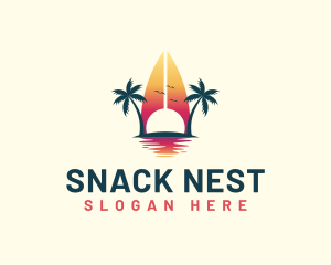 Surfing Resort Beach logo design