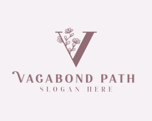 Flower Boutique Letter V logo design