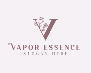 Flower Boutique Letter V logo design