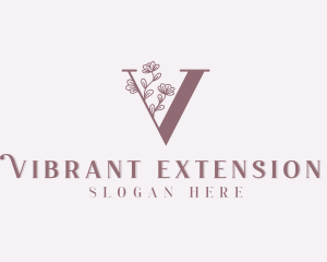 Flower Boutique Letter V logo design