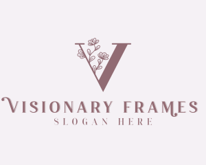 Flower Boutique Letter V logo design