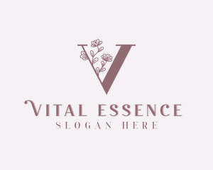 Flower Boutique Letter V logo design