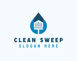 Housekeeper Clean Squeegee logo design