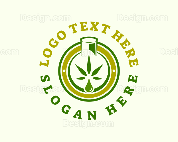 Cannabis Oil Weed Bottle Logo