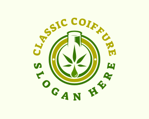 Cannabis Oil Weed Bottle logo design