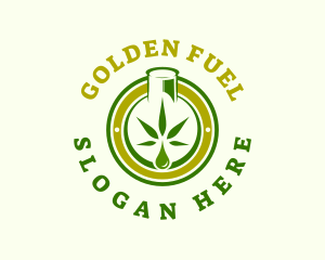 Cannabis Oil Weed Bottle logo design